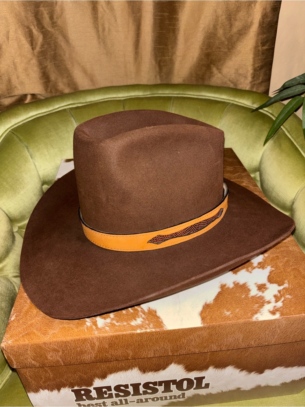 Resistol XXX Beaver Western Cowboy Hat 7-1/8 Brown Cordova Self-Conforming VTG